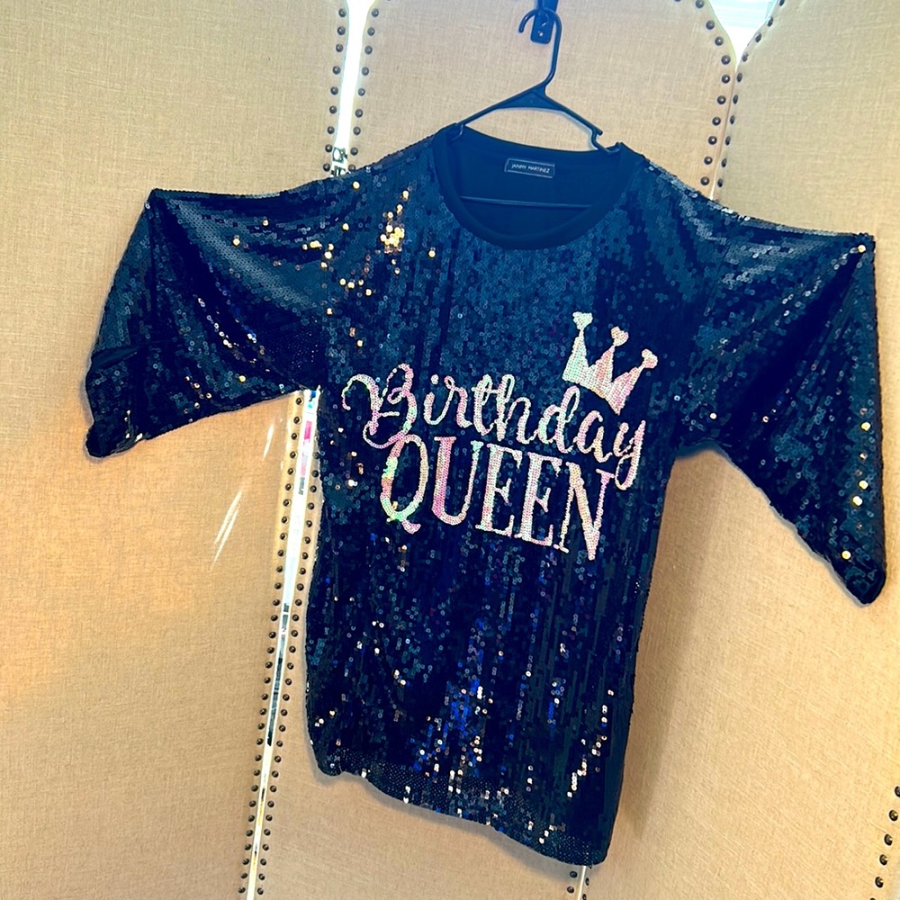 Birthday queen by jainmy Martinez in black sparkles very pretty